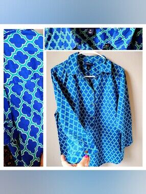 NWT Colonial color shock contemporary button down land's end